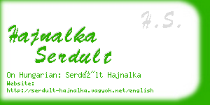 hajnalka serdult business card